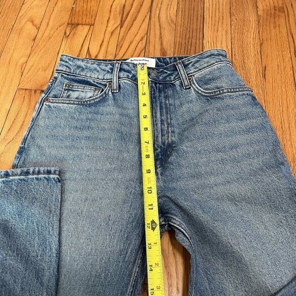 Reformation NWT Liza Ultra High Rise Straight Jeans in Malta Blue Size 26 - Picture 8 of 9